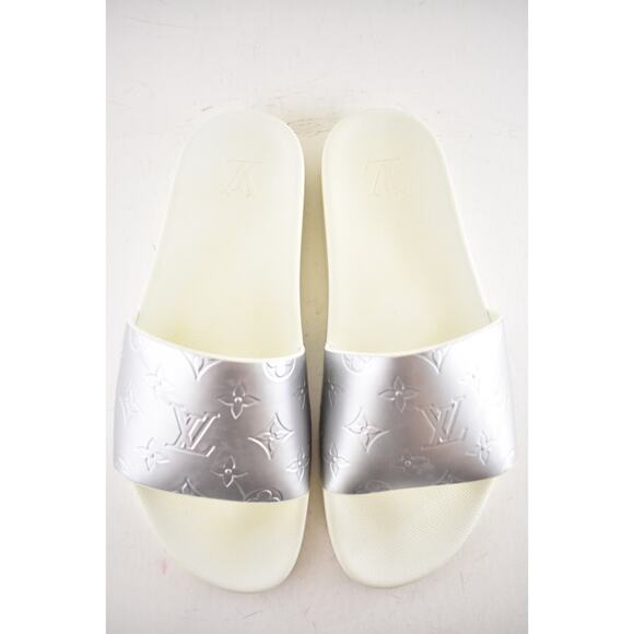 Louis Vuitton Waterfront Mule White Silver Monogram Slide Sandal UK 9 US 10 11 - Picture 11 of 16